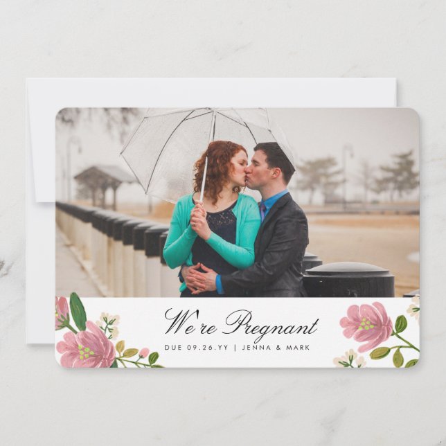 Blush Bouquet Faire-part de grossesse (Devant)