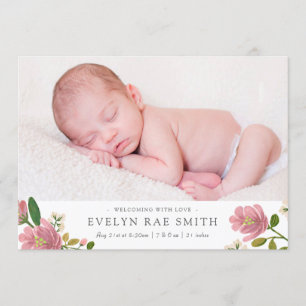 Blush Bouquet Faire-part de naissance