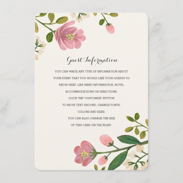 Blush Bouquet Wedding Insert (Vorderseite)
