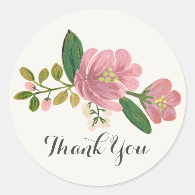Blush Bouquet Wedding Runder Aufkleber (Vorderseite)