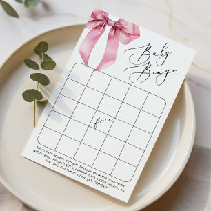 Blush Bow Baby Bingo Coquette Babydusche Spiel