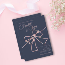 Blush Bow Elegance Slate Slate Blue Wedding