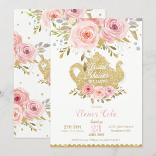 Blush Brautparty Tee Party Einladung