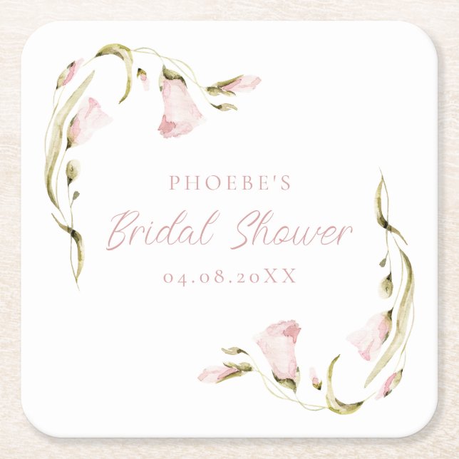 Blush Brautparty Untersetzer (Vorderseite)