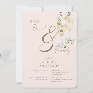Blush Bridal Brunch & Bubbly Dusche Einladung