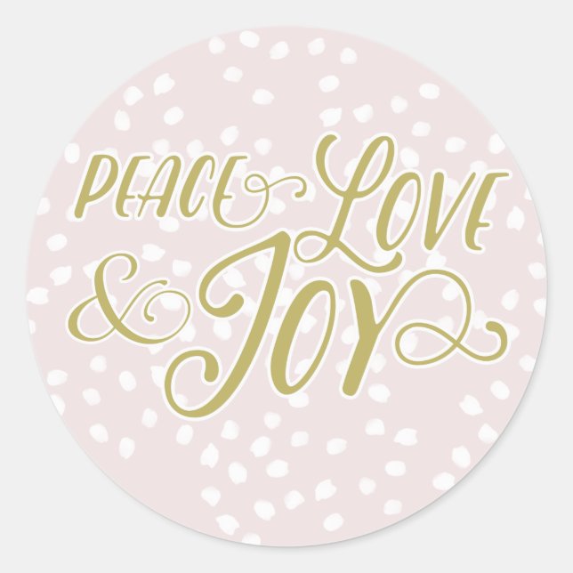 Blush & Bronze Peace Liebe Joy | Aufkleber für den (Vorderseite)