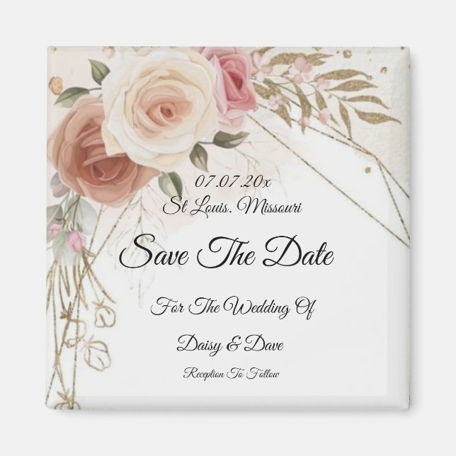 Blush Brown Save the Date Magnet Einladung (Vorne)