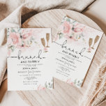 Blush Brunch und Brautdusche Einladung<br><div class="desc">Eleganter rosafarbener Brunch und Bubbly Brautparty laden ein. Matching-Elemente verfügbar.</div>