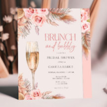 Blush Brunch und Bubbly Pampas Grass Brautparty