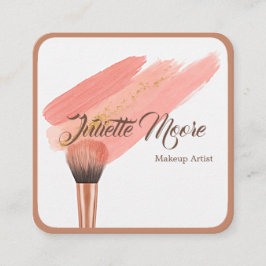 Blush Brush Makeup Artist Business Card Quadratische Visitenkarte