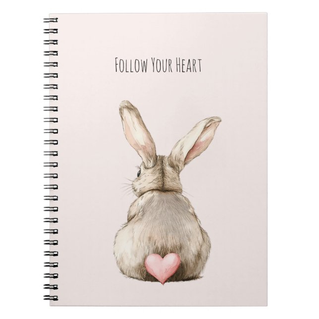 Blush Bunny Rabbit Herz Notizblock (Vorderseite)