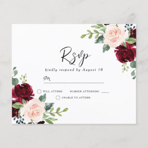 Blush & Burgund auf einer Budgethochzeit RSVP