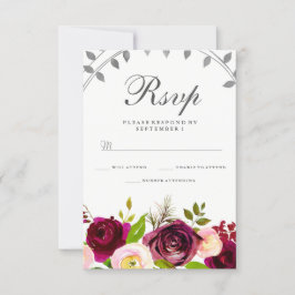 Blush & Burgundy Bloral Wedding RSVP