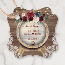 Blush Burgundy Bloral Wine Barrel Lace Wedding Gri Geschenkanhänger