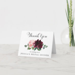 Blush Burgundy Brautparty Vielen Dank Karten
