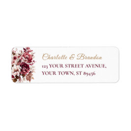 Blush Burgundy Flora Moderne Hochzeitsszene Rückse