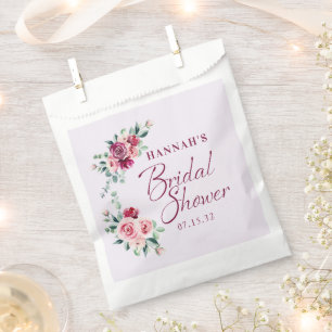 Blush Burgundy Floral Cake Brautparty Napkins Geschenktütchen