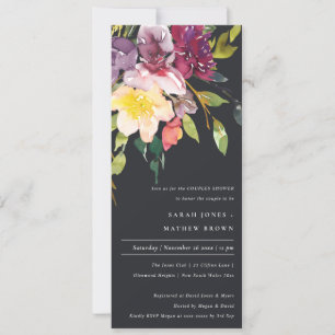 BLUSH BURGUNDY FLORAL COUPLES DUSCHE EINLADUNG