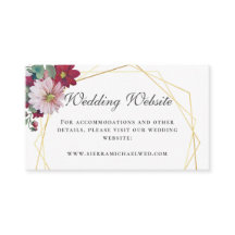 Blush Burgundy Floral Gold White Wedding Website