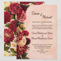Blush Burgundy Floral Water Wedding