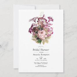 Blush Burgundy Gold Shabby Brautparty Einladung