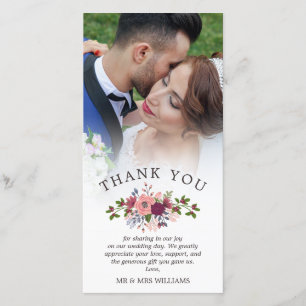 Blush & Burgundy Mariage Merci Photo