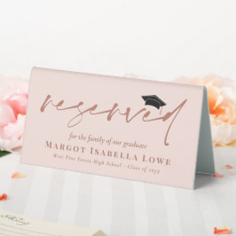 Blush Calligraphy Abschluss vorbehalten Tischaufsteller