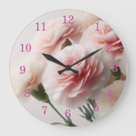 Blush Carnation Dreams Große Wanduhr