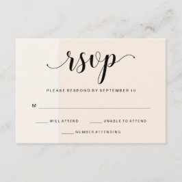 Blush Cascade | Subtile Stripes Wedding RSVP Karte