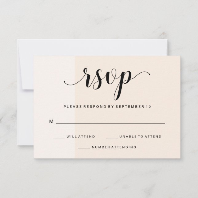 Blush Cascade | Subtile Stripes Wedding RSVP Karte (Vorderseite)