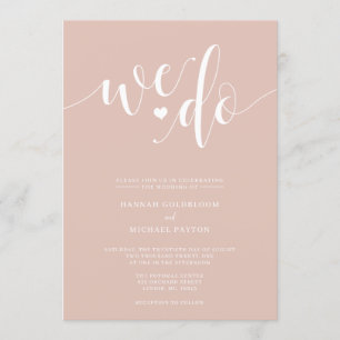 Blush Champagner Wir laden zum Hochzeitsessen ein Einladung