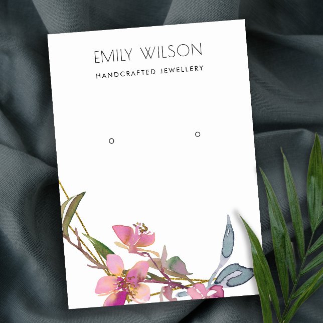 BLUSH CHERRY BLOSSOM FLORAL EARRING DISPLAY LOGO VISITENKARTE (Von Creator hochgeladen)