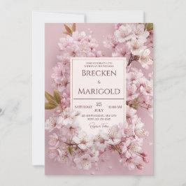 Blush Cherry Blossom Wedding Einladung