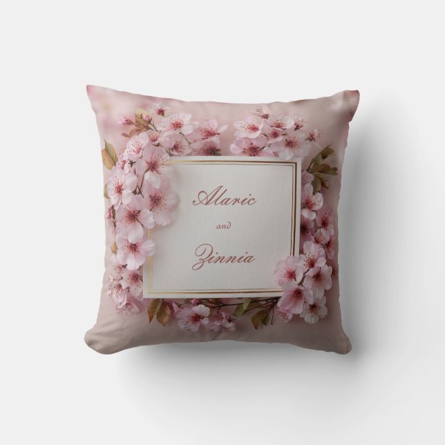 Blush Cherry Blossom Wedding Kissen (Vorderseite)