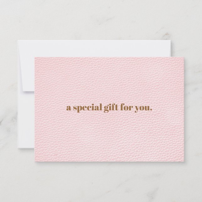 Blush Chic | Schlichte Geschenkkarte für Eleganten (Vorderseite)