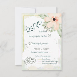 Blush Coneflower Watercolor Florals RSVP Karte