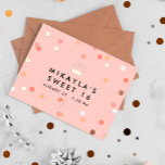 Blush Confetti Crown Sweet 16 Geburtstagsparty Folie Einladungspostkarte<br><div class="desc">Chic Sweet 16 Postcard Einladung in rot rosa mit Konfetti in Rosa,  Weiß und Rose Goldfolie bedruckt. Sweet 16 Einladung Postkarte personalisiert mit dem Namen des Geburtstagsmädchens unter einer Rose Goldprinzessin Krone.</div>