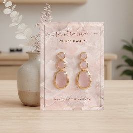 Blush Coral Pink Marble Stone Art Display Card Visitenkarte