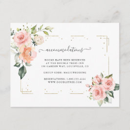 Blush Cream Blume Hochzeitsunterkünfte Begleitkarte