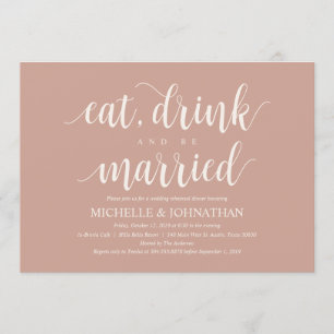 Blush Cream Rustic Wedding Probe Dinner Einladung