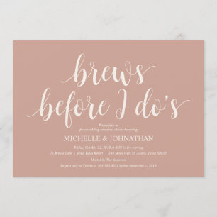 Blush Cream Rustic Wedding Probe Dinner Einladung