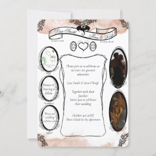 Blush D20 Tabletop RPG Fantasy Dice Wedding Einladung