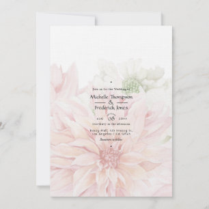 Blush Dahlias Floral Faire-part de mariage