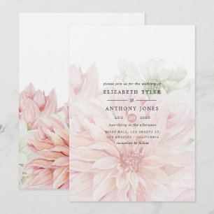 Blush Dahlias Floral Faire-part de mariage