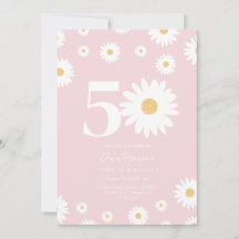 Blush Daisy Einladung zum 50. Geburtstag