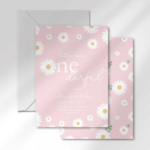 Blush Daisy Little Miss Onederful Invitation