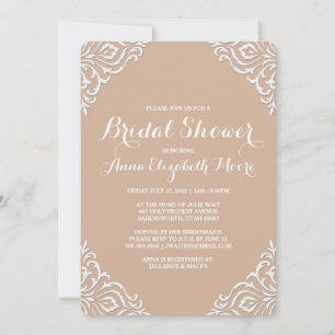Blush Damask Elegante Brautdusche Einladung
