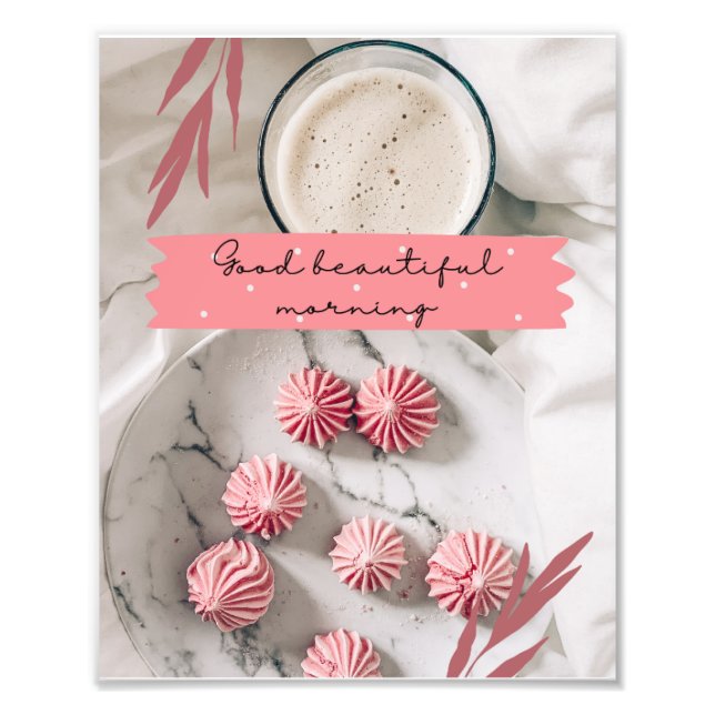 "Blush Dawn: Eine rosa Ästhetik, ein schöner Morni Fotodruck (Vorne)