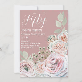 Blush Delicate Aquarellfarben Blume palepink Gebur Einladung
