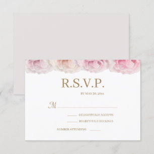 Blush Dewy Rose Elegante Blumenzwiebelhochzeit RSV Einladung